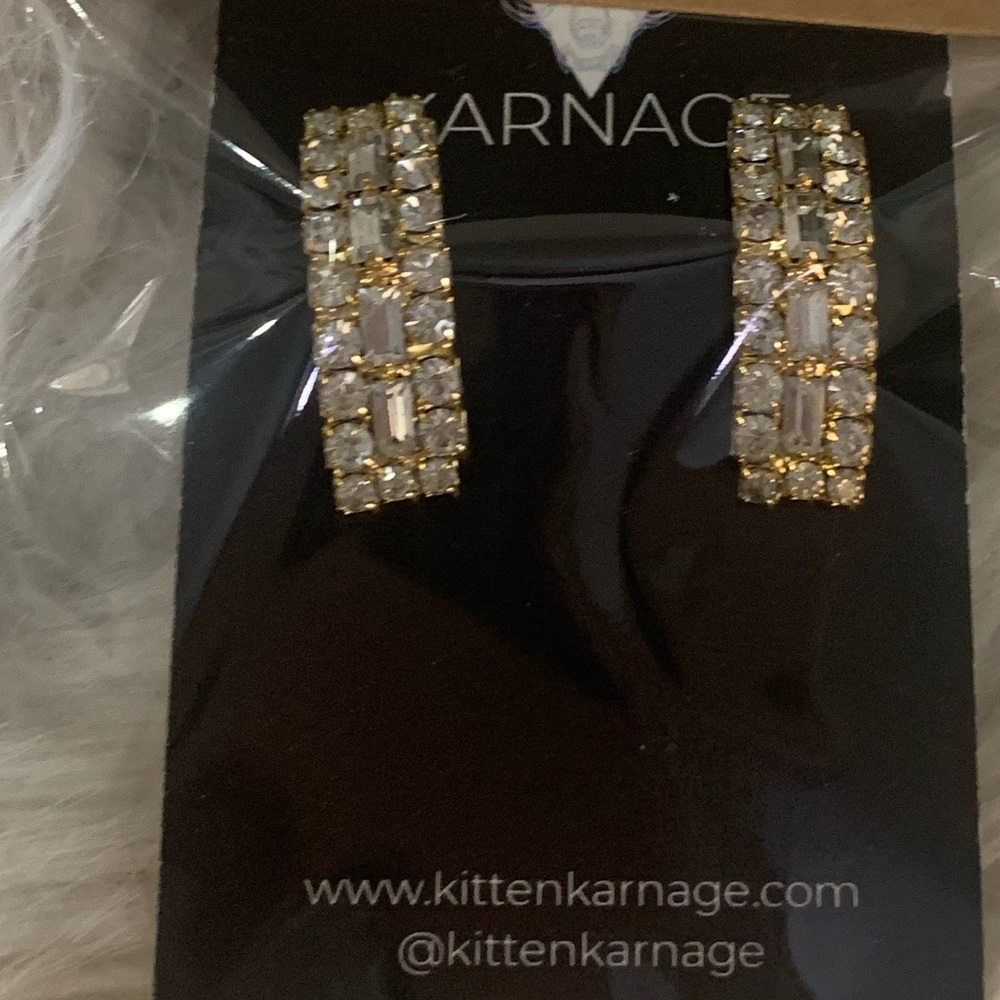 Gold and Silver Crystal Earrings
